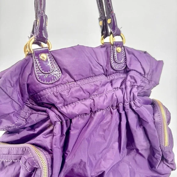 TOD’S Pashmy Medium Media D Satchel in Royal Purple and Gold
